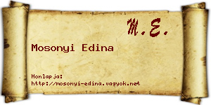 Mosonyi Edina névjegykártya