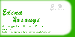 edina mosonyi business card